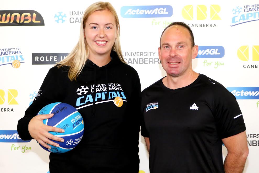 Rachel Jarry with coach Paul Gorriss. "I've known 'Gorrie' for a long time" she said.