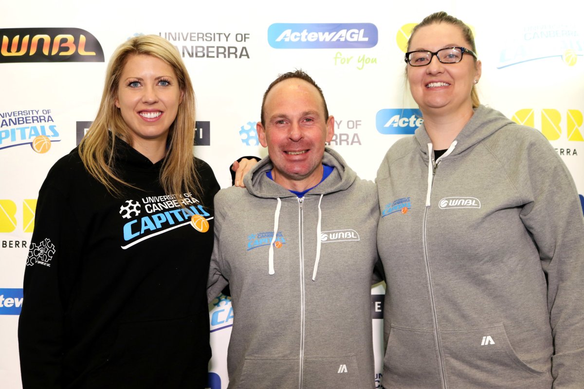 UC Capitals coaching staff: Carly Wilson, Paul Goriss, Peta Sinclair. Photo: Vanessa Lam